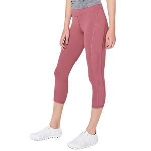 Lululemon Ready To Race Crop *21" Moss Rose